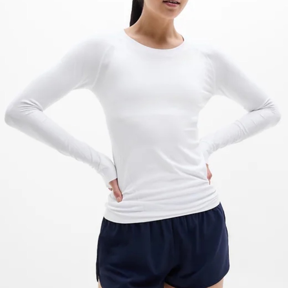 Athleta White Long Sleeve Tee